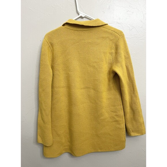 Talbots Milano Stitch Sweater Jacket Harvest Sun Yellow Size Small Petite Top - Picture 7 of 9
